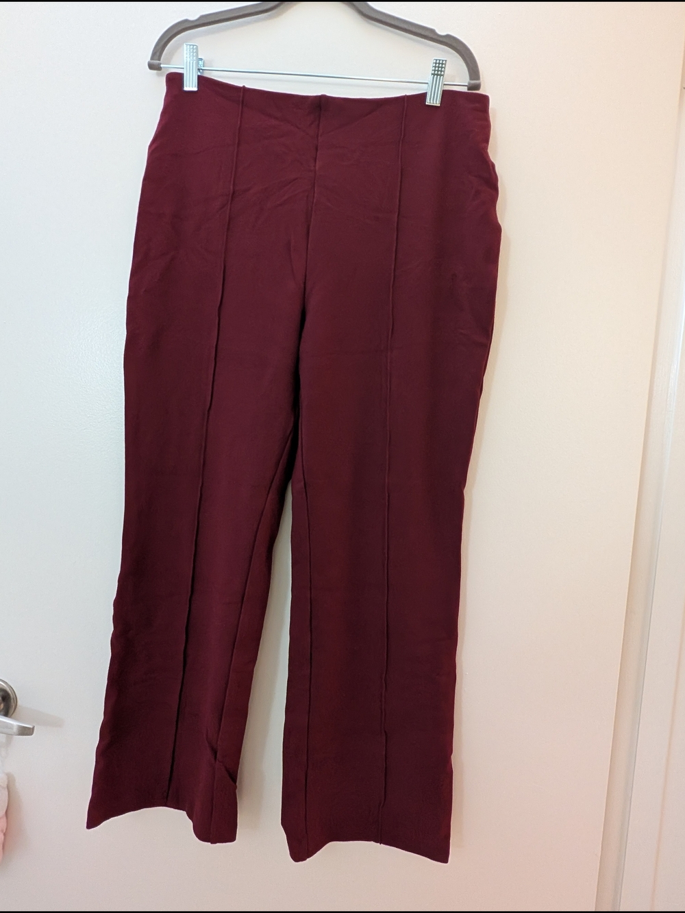 Women's High-Rise Wine Straight-Leg Pants